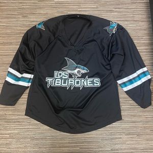 San Jose Sharks Los Tiburones hockey Jersey unisex size medium